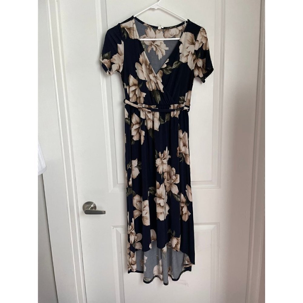 PinkBlush Navy Blue Floral Maternity Dress